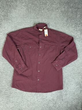 Red Head Brand Co. Shirt Mens M Red Flannel Lined Button Up Relaxed Pockets